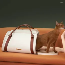 Porteurs de chats originaux Vooco Fynn Pet Travel Carrier Carrier pour les chats pliable Backpack Leather épaule
