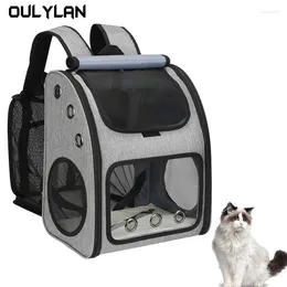 Cat Carriers Oulylan Fashionable Foldable Bag Portable Expandable Breathable Pet Travel Universal Dog Backpack