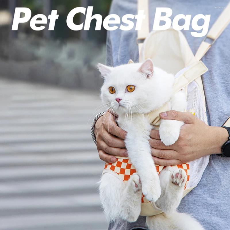 Transportadores para gatos, bolsa transportadora para mascotas, mochila ligera y transpirable, cesta de transporte para gatos de viaje exterior para perros