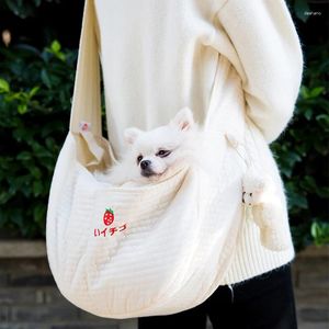 Katdragers Outdoor Pet Bag Dog Carrier Slings Handtas Zakje Kleine honden enkele schoudertassen Puppy voorste mesh Oxford Bolsa Perros