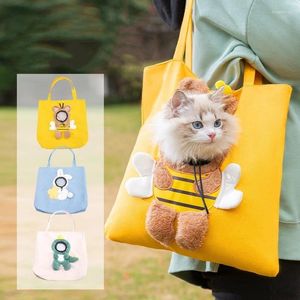 Sac à dos Portable en toile d'abeille pour animaux de compagnie, porte-chat, petite abeille, épaule affleurante, accessoires pour chiens