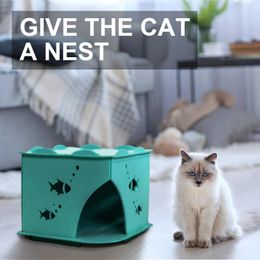 Cat dragers huisdierbed huis tent vier seizoenen algemene semi-ingesloten hut kennel villa voor hondenwasbare benodigdheden