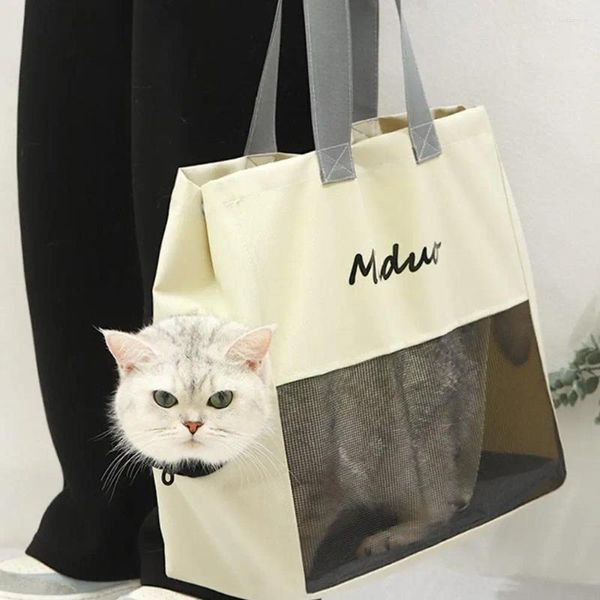 Cortero de gatos Pet Canvas Bag Shoulder en forma de león puede ser Carrier Cats Tote expuesto Breathable Fashionable y Dogs SM W3F7