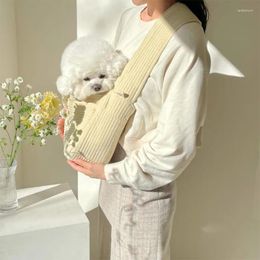 Cat Carriers Pet Carrier Backpack Ademend reizen Outdoor Crossbody One-Shoulder Bag Puppy Portable Packaging Draagbenodigdheden