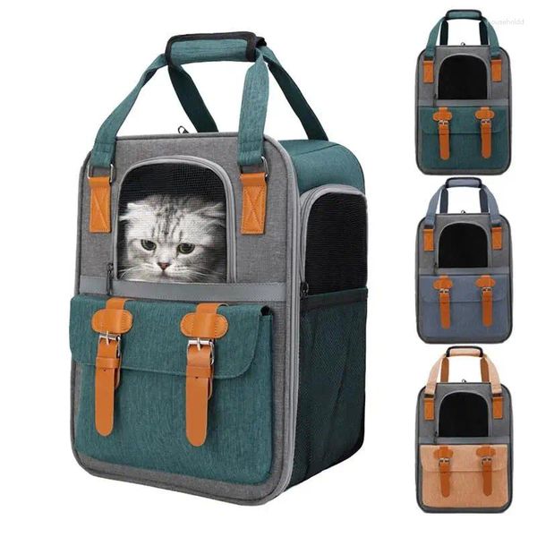 Portadores de gatos portador de mascotas mochila de bolsas plegables diseño ventilado de animales pequeños gatitos gatitos suministros de viajes transpirables