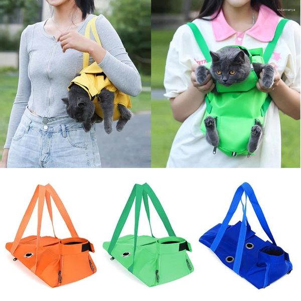 Transportadores para gatos, bolsa portamascotas, mochila transpirable para perros y gatos, viaje portátil, plegable, seguridad para perros al aire libre