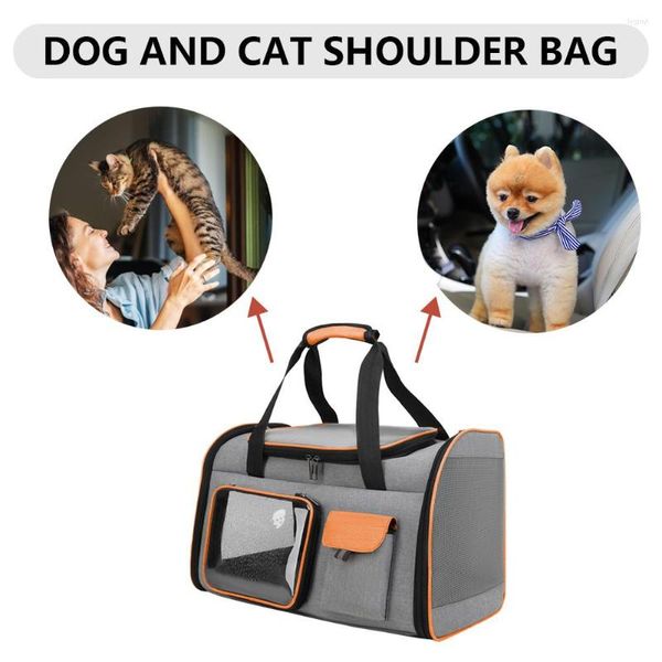 Porte-chats Sac de transport pour animaux de compagnie Double sangles Sac à dos de voyage Conception pliante Grande capacité pour et randonnée