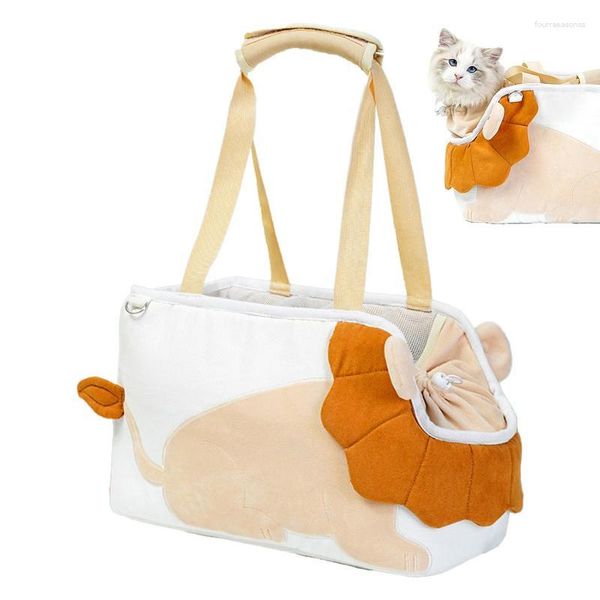 Chat Transporteurs Pet Carrier Bag Portable Épaule Sac À Main Respirant Mignon Lion Conception Toile Voyage Marche Chaton Produits