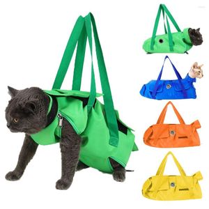 Transporteurs de chat Pet Carrier Sling Bag Multi-Function Dog Toilettage Retenue Sacs fixes Anti-rayures Spécial Bain Lavage Coupe Ongles