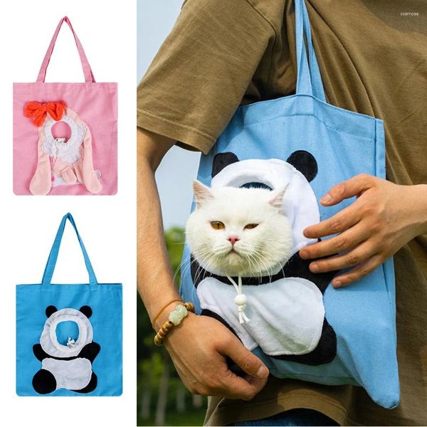 Transportadores para gatos, bolsa de transporte para mascotas, Panda de dibujos animados, bolso para mascotas, bolsas de viaje suaves y portátiles para perros de gran capacidad