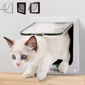 Cat dragers huisdier deur flap hondenpoort met 4 ways beveiligingsvergrendeling abs plastic gratis ingang en uitgang voor kleine dieren veilig s m l xl