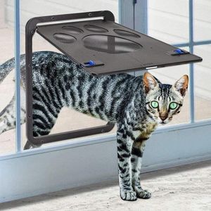 Carriers de chat Porte de compagnie Sécurité écran magnétique verrouillable Chien extérieur et fenêtre Salle de fenêtre Free Fashionable Facile à installer