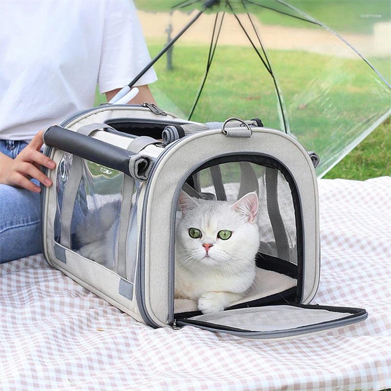 Katzenträger Haustier Ausflug tragbare Hunde Handtasche Atmungsaktives Träger Travel Puppy Kätzchen Single -Umhängetasche mit Vorräten