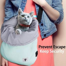 Portadores de gatos Pet Puppy Carrier Bags Cats Outdoor Travel Dog Thrip Single Comfort Comfort Bagbag Bag Bold Suministros