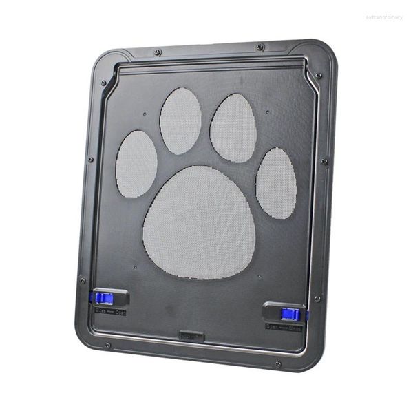 Transportadores para gatos, puerta con pantalla para mascotas, fácil de instalar, para el hogar, bloqueable, función de cierre automático magnético para exteriores, resistente para perros y gatos