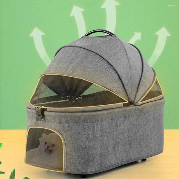 Poussette pour animaux de compagnie Poussette pour animaux de compagnie Chariot pour chien léger et pliable Voyage en plein air Poussette respirante pour bébé portant un poids de 15 kg pour petits chiens