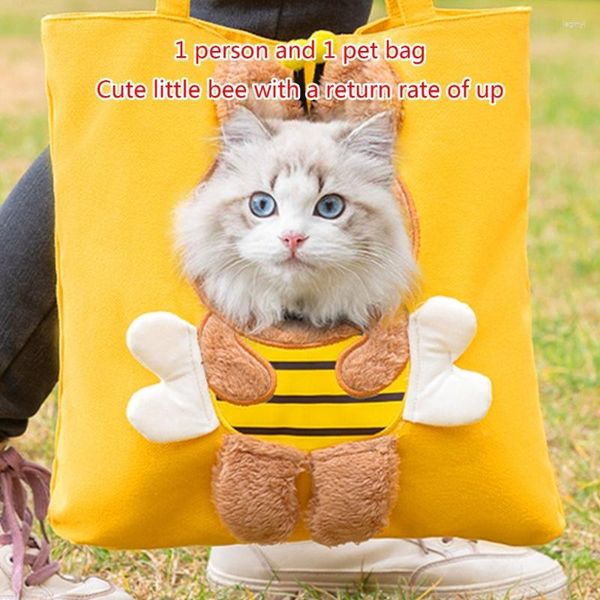 Cat Carriers Pet Tote Carrier Bag Portable Go-out Travel For Puppies Head-out Canvas Shoulder