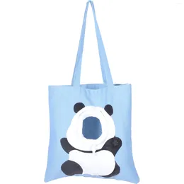 Kattendragers Draagbare draagtas Schoudertas voor huisdieren Canvas Panda-vorm Tote