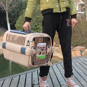 Porte-chat Portable, valise de voyage, bagages d'extérieur, coque rigide en plastique, grande boîte d'intérieur pour compagnie aérienne Katze Pet