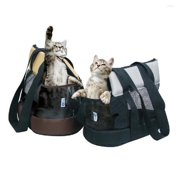 Porteurs de chats en maille portable transparent de compagnie de compagnie léger sac à main à glissière respirante avec ceinture de sécurité pour chaton de chaton à moins de 5 kg