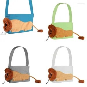 Porte-chat Portable sac fourre-tout pour animaux de compagnie dessin animé Lion grande capacité fenêtre de vue respirant tourisme 6XDE