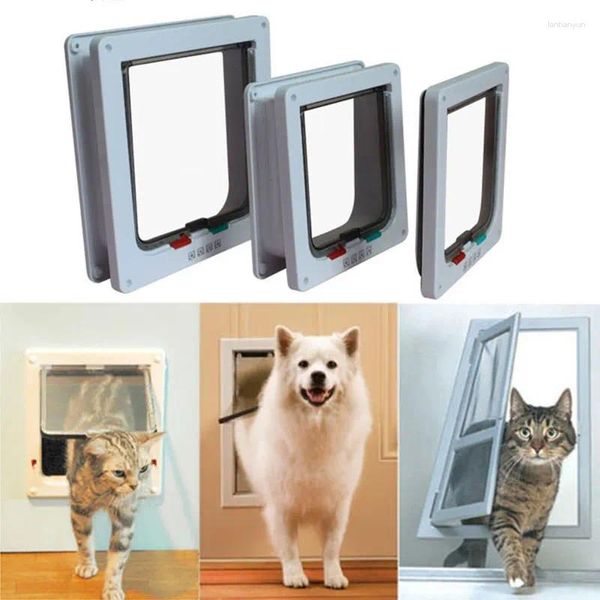 Porteurs de chats Porte de porte pour animaux de compagnie 4 voies verrouillage chiot de sécurité de sécurité de serrure de chien kit de volet de chien Abs Abs en plastique