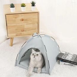 Porte-chats amovibles, tente pour animaux de compagnie, coussins de lit, tipi doux lavable, respirant, en Polyester, maison pour chats, Camping