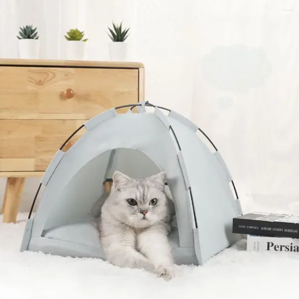 Porte-chats amovible tente pour animaux de compagnie lit chiens grotte lavable doux tipi Polyester respirant chats maison dormir