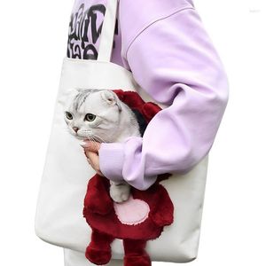 Chat transporteurs épaule transporteur toile fourre-tout sac à main pour chats Portable en forme d'animal poitrine sac marche sortant voyage randonnée