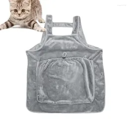 Porteurs de chats élingues support tablier coffre chaud corail en polaire de chaton de chaton avec taille de poche réglable