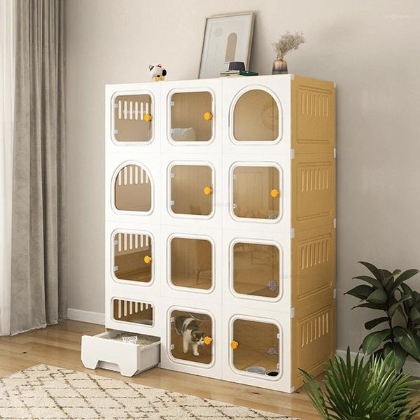 Transportadores para gatos, casa de apartamento pequeña, jaulas interiores, Villa, gabinete moderno para mascotas, lavabo para arena, inodoro, hogar integrado