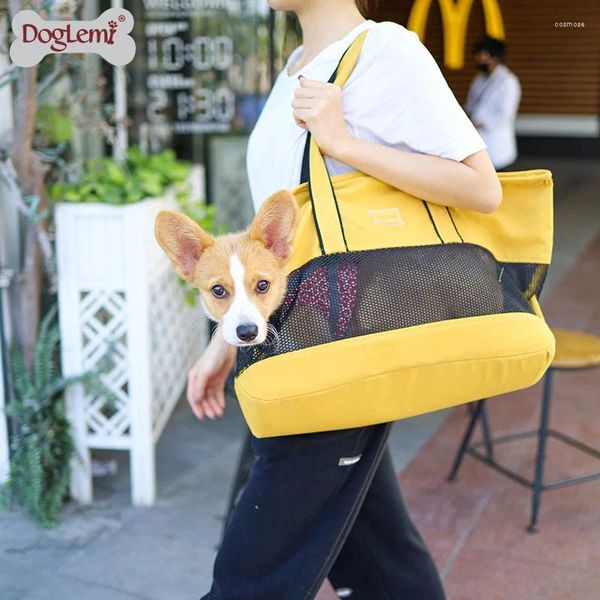 Porte-chat petit sac pour animaux de compagnie frais toile maille respirant chiot sac à dos Portable sac à main chien