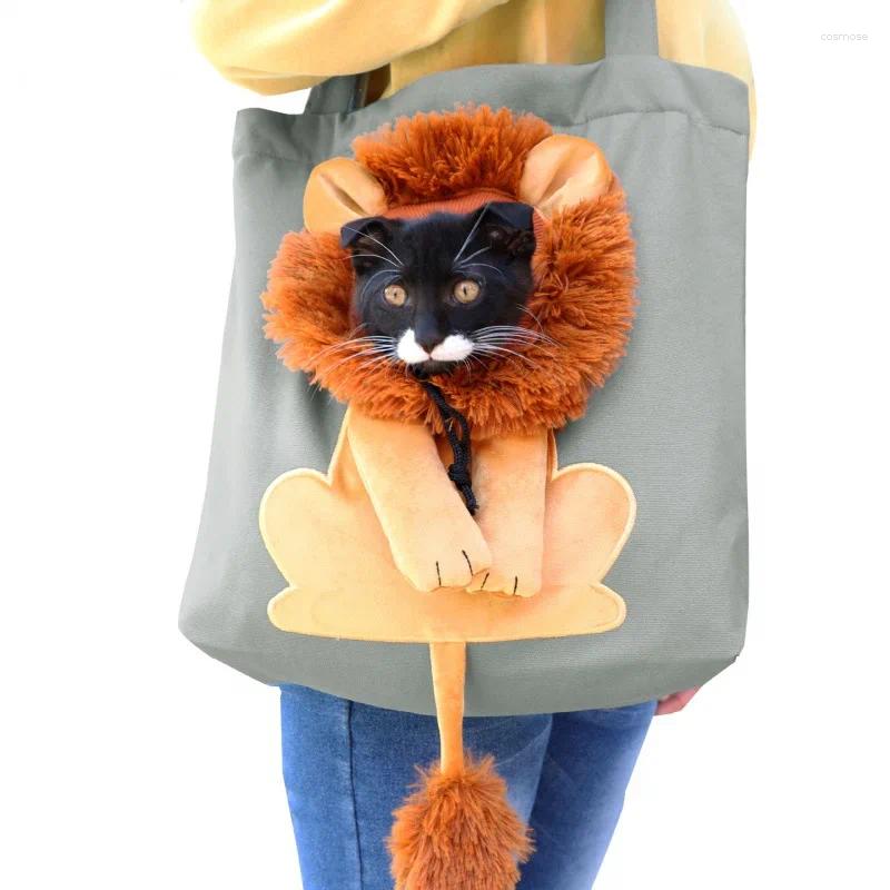 Nośniki kota małe lwa w stylu lwów torba na ramię urocza nośnik zwierząt wyjdź torby dla kotów szczeniąt