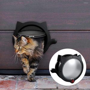 Carriers de chat petite porte ronde Sécurité ABS 4 façons de modes de la fenêtre en plastique de compagnie verrouillable de la porte de chien sûr