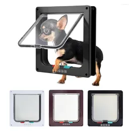 Cat Carriers Smart Pet Door 4 Way Lock Security Flap Sliding Controllable Switch Puppy Safety Gate Dog Kitten Supplies