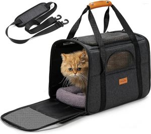 Transportadores para gatos, transportador grande de lados blandos, aprobado por aerolínea, para mascotas con cremalleras de seguridad, bolsa para cachorros de gatos grandes y medianos