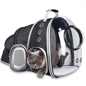 Sac à dos de transport pour chats, espace Transparent, sac de sortie pour animaux de compagnie, respirant, Double épaule pour chien, Portable et extensible Ba