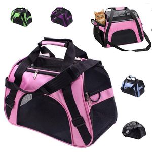 Bolsa de transporte para gatos, bolso plegable portátil para mascotas, transportador transpirable de malla para perros pequeños y gatos, Estuche de transporte de viaje al aire libre