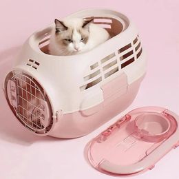 Kattendragers Reismand Schattig Ontwerper Draagbaar Ademend Plastic Buitenkoffer Harde schaal Binnen Mochila Gato Pet