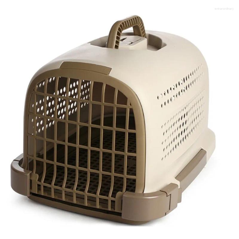 Cat Carriers Traveling Carrier Supplies Portable Case Breathable Plastic Outdoor Big Hard Shell Window Bolso Gato Pet