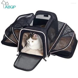 Transportadores para gatos, bolsa transportadora de gran capacidad con ventilación, bolso de transporte para mascotas en expansión, correa ajustable para hombro para gatos, viajes al aire libre