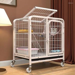 Cat Carriers Villa Super Free Space Luxury kitten huis opvouwbare ijzeren klimrek kooien dubbele laag huisdier Kennel multi-deur nesk