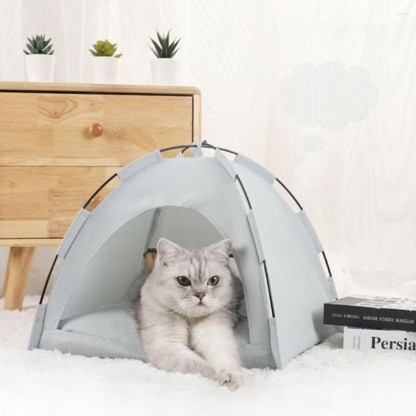 Portadores de gatos, tienda de campaña lavable para mascotas, tienda de campaña para gatitos, tipi transpirable extraíble con alfombrilla, casa de gatos de poliéster para cachorros