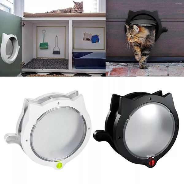 Porte-chats verrouillable pour chiens, porte à rabat de sécurité pour chaton, chiot, animaux de compagnie, Kit de porte en plastique ABS pour petits chiens, fournitures pour animaux de compagnie