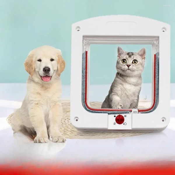 Porte-chats à porte blanche, produits pour animaux De compagnie, contrôle De la Direction d'entrée et de sortie, caisses à trous pour chiens, fournitures Casinha De Cachorro