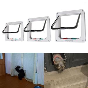 Cat Carriers With 4 Way Lock Security Flap Door Dog For Kitten Puppy Safety Gate Small Pet Supplies ABS Plastic