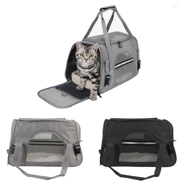 Portadores de gatos con cremalleras de seguridad mascotas portátiles portátiles bolsas para mascotas suaves bolsas para mascotas mochila para perros productos para perros