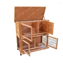 Porte-chats Cage en bois nid Hamster poulailler étanche à la pluie et Protection solaire extérieur Double couche