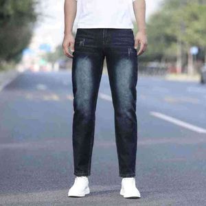 Jean noir à griffes de chat pour homme, pantalon d'hiver, jambe droite américaine, marque tendance, délavé, grande taille
