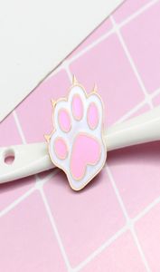 Cat Claw Cute White Pink Pins Pins Decoración creativa de esmalte Especial Cartoon Denim Compact Animal2450547